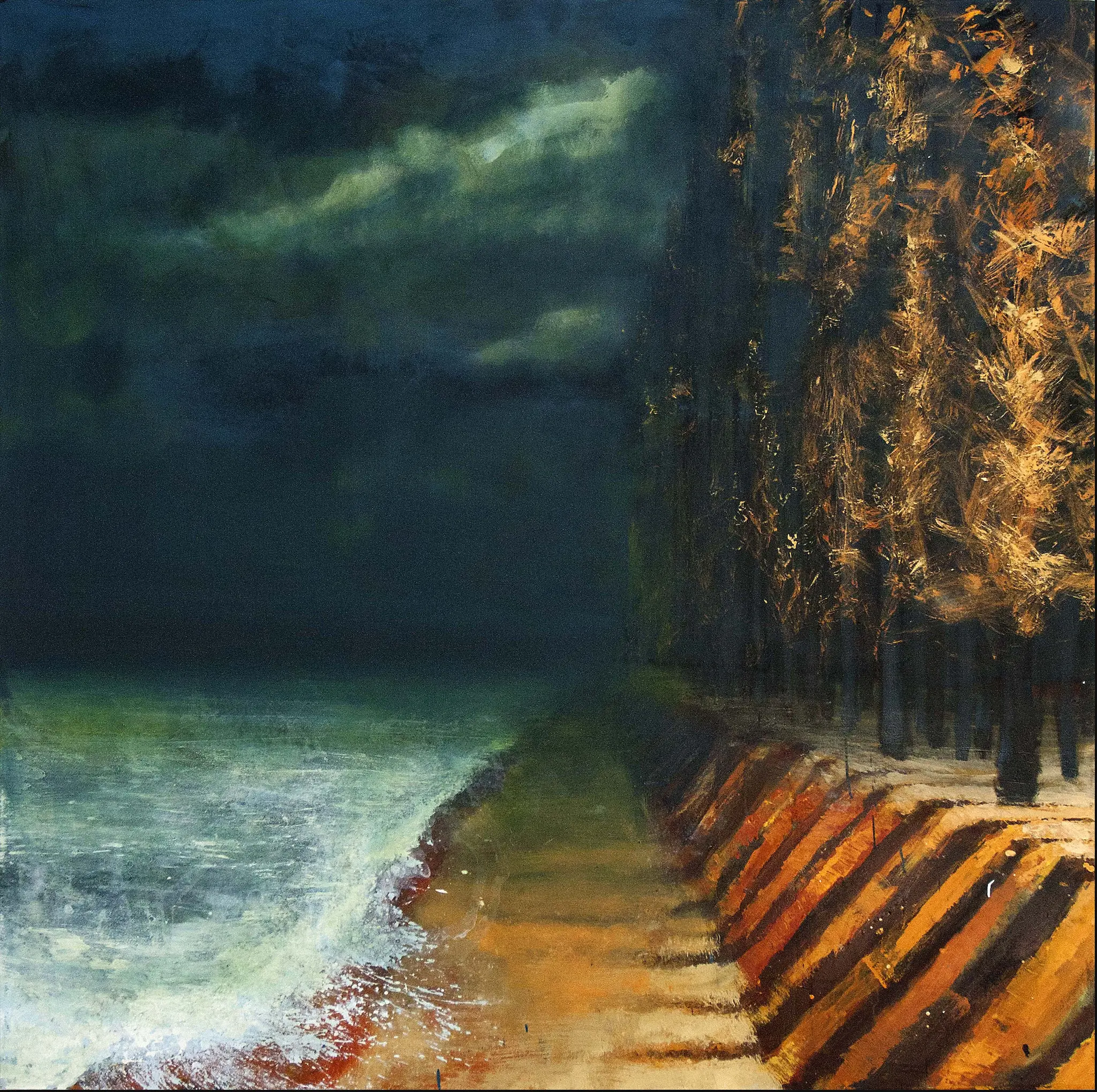 Pines on the Beach Shore